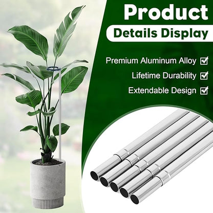 Extendable Monstera Plant Support Stakes, Made of Aluminum Alloy, Tomato Stakes Length Adjust from 17.3" to 32.2", Suitable for Indoor Outdoor Potted Amaryllis Vegetables-7Pack (32.2inches-5Pack)