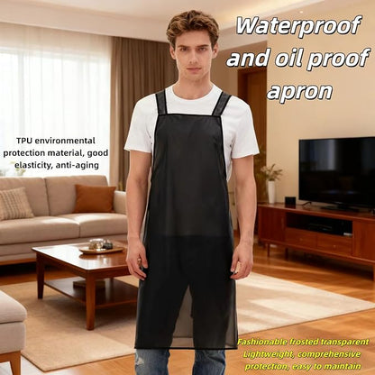 JDSWANLA Waterproof Apron, Environmentally Friendly TPU Oil Resistant Apron,Suitable for Families Gardening Coffee Shops Art Studios Hair Salons shops Barbecue Suitable for Both Men and Women