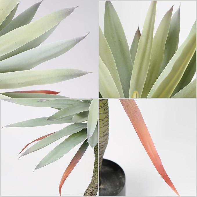 Briful Large Fake Agave Plants 3ft/35inch Tall Artificial Yucca Plants in Black Pot Outdoor Faux Agave Plant for Home Decor Office Fornt Porch Balcony Living Room Decor