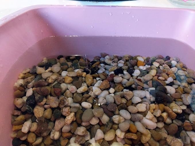 Voulosimi River Rock Stones, Natural Decorative Polished Mixed Pebbles Gravel,Outdoor Decorative Stones for Plant Aquariums, Landscaping, Vase Fillers (8 LB, Mixed Colors)