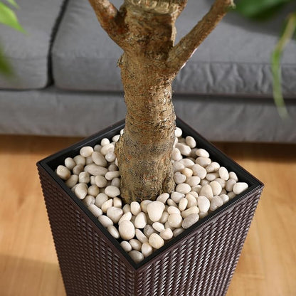 Ficus Artificial Trees Indoor Outdoor, 7ft Tall Fake Plants, Fake Ficus Silk Tree for Home Office Garden Patio Outdoor Modern Decor, 1 Pack