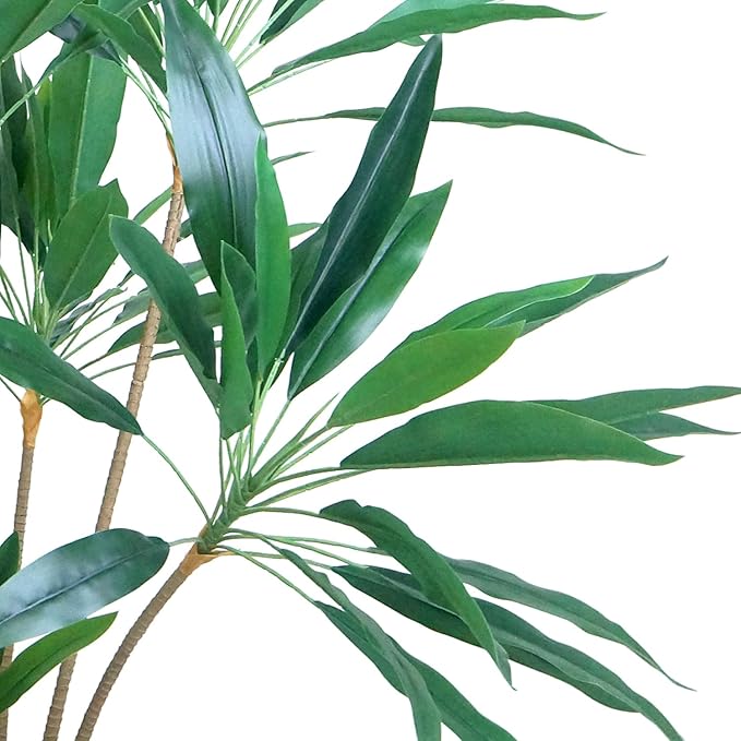 SIGNWIN Artificial Tree in White Marble Effect Planter, Fake Dracaena Tree Silk Tree for Indoor and Outdoor Home Decoration - 66" Overall Tall (Plant Pot Plus Tree)