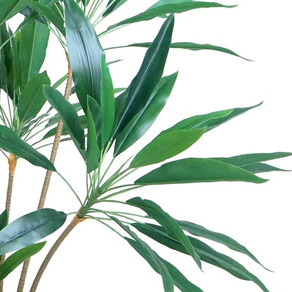 SIGNWIN Artificial Tree in White Marble Effect Planter, Fake Dracaena Tree Silk Tree for Indoor and Outdoor Home Decoration - 66" Overall Tall (Plant Pot Plus Tree)