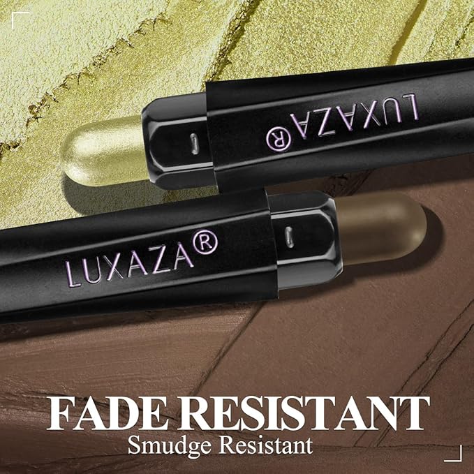 Neutral Eyeshadow Stick Makeup 6PCS Set, Green Metallic Shimmer Matte Cream Eye Shadow Eyeliner Brightener Pencil Crayon - FIREFLIES LIGHT