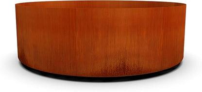 PLANTERCRAFT Corten Steel Metal Planter Box, Round Sizes, Modern Garden Steel planters for Commercial and Residential Outdoor Use.