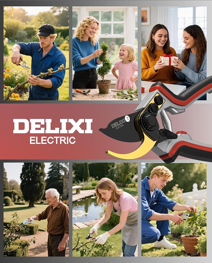 Pruning Shears for Gardening, Garden Scissors with Sharp Stainless Steel Blades, Heavy Duty Bypass Garden Clippers for Plants, Flowers, Branches[Ergonomic Handle][Safety Lock][Gift for Gardeners]