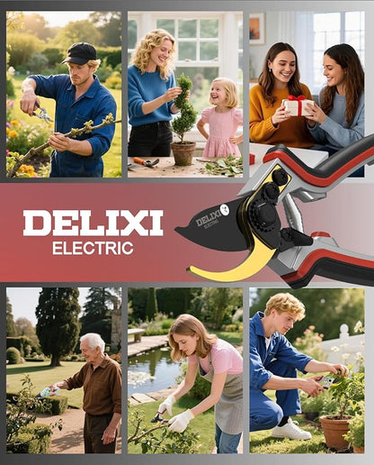 Pruning Shears for Gardening, Garden Scissors with Sharp Stainless Steel Blades, Heavy Duty Bypass Garden Clippers for Plants, Flowers, Branches[Ergonomic Handle][Safety Lock][Gift for Gardeners]