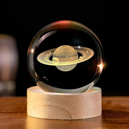 IFOLAINA Saturn Gifts for Boyfriends Husbands 3D Saturn Crystal Ball Lamp Planet Model Decor Space Universe Gifts for Astronomy Lovers