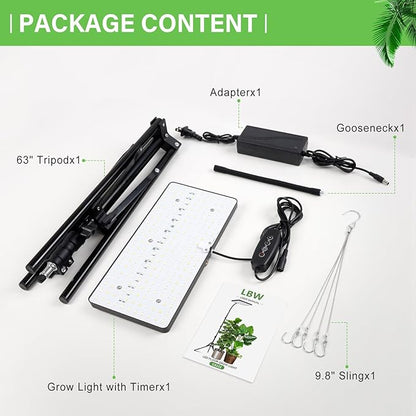 LBW Grow Lights for Indoor Plants Full Spectrum with Stand,214 LEDs Standing Plant Lights for Indoor Growing,Floor Grow Plant Lamp with 4/8/12H Timer,6 Brightness Levels,75" Adjustable Tripod
