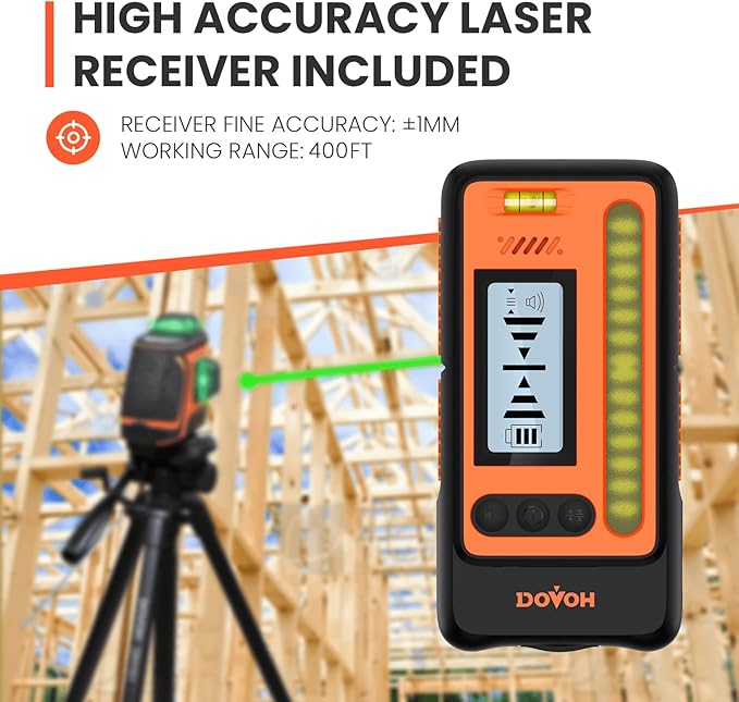 Outdoor Laser Level with Receiver and Tripod Up To 400ft, Class Ⅱ
