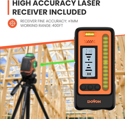 Outdoor Laser Level with Receiver and Tripod Up To 400ft, Class Ⅱ