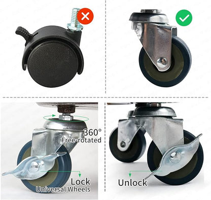 Plant Caddy with Wheels 16 Inch 3 Pack, Heavy Duty Metal Plant Stand & Dolly with Lockable Casters, Holds 230 lbs for Indoor Outdoor Large Flower Pots, Bronze
