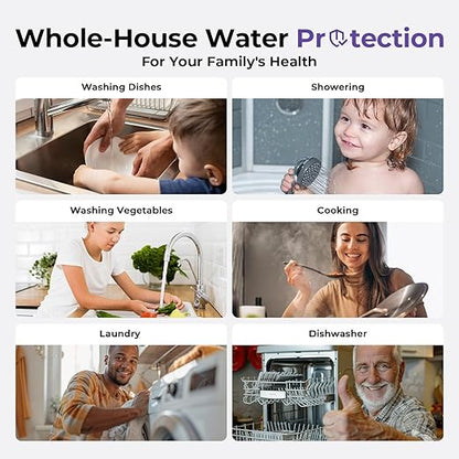 iSpring Anti-Scale Whole House Water Filter System, Reduces up to 99% Chlorine, Odor, and Sediments, 3-Stage Water Descaler and Water Filter, 1" Inlet/Outlet, Model: WGB31B-DS