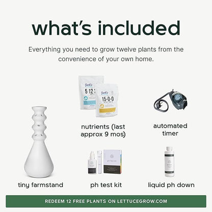 Farmstand Starter Kit + 12 Seedling Credits | Tiny Hydroponic Growing System Kit | Self-Watering Outdoor Vertical Garden Planter Tower | 3ft 8in | Made in USA