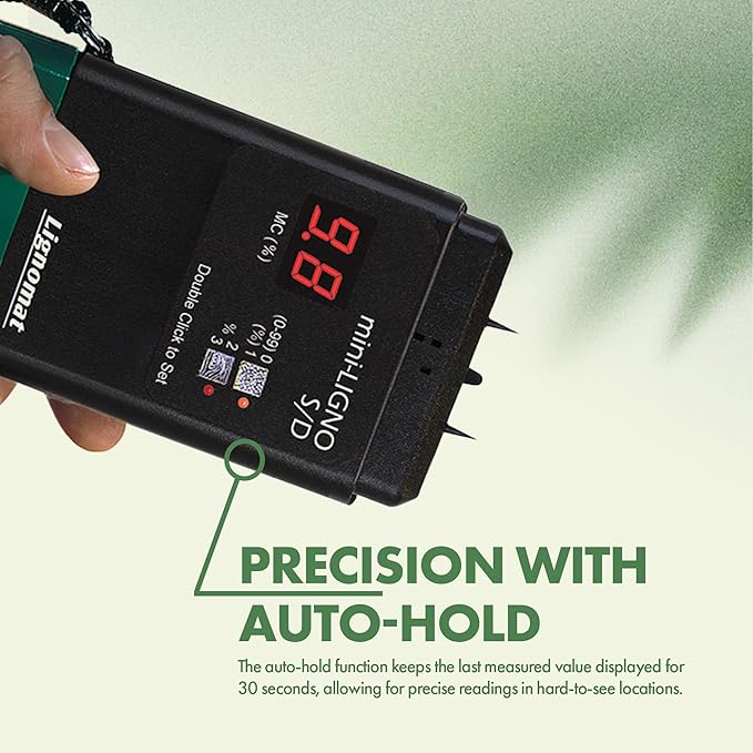 Mini-Ligno S/D - Pin Moisture Meter - Mold Detector & Tester for Construction, Maintenance, Flooring, Water Damage - Humidity Detection & Moisture Meter for Wood, Wall, Drywall & Firewood