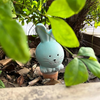 4 Pcs Plant Terracotta Self Watering Spikes, Vacation Plant Self Watering Devices, Clay Plant Watering Stakes Suitable for Indoor Plant Watering Globes Bunny Gifts Women Mom Grandma Wife Rabbit