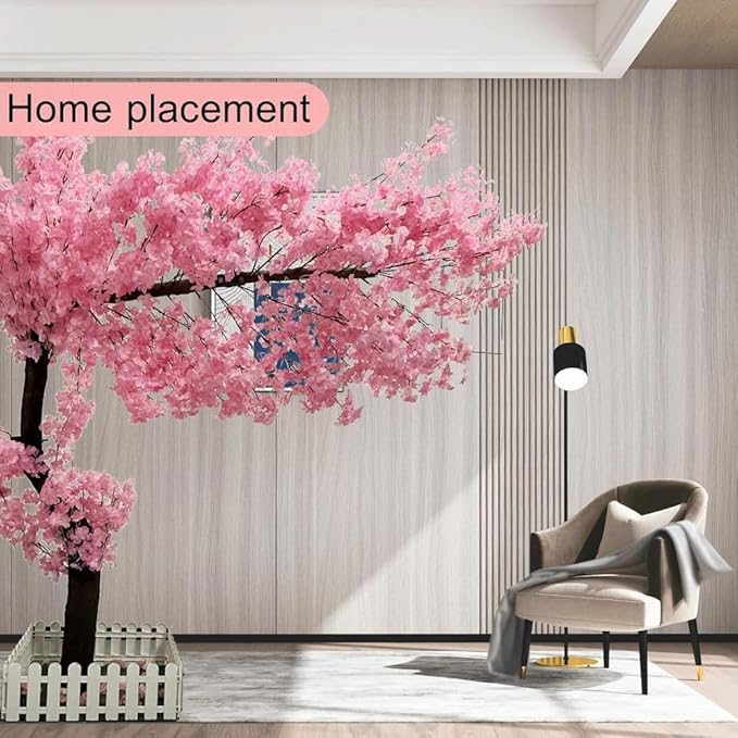 Cherry Blossom Tree Wishing Tree Handmade Shopping Wedding Party Indoor and Outdoor Decoration Artificial Cherry Blossom Tree (6.5ft/6.5ft)