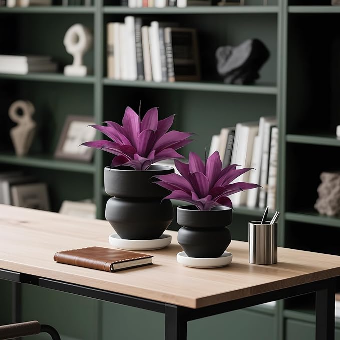 Artificial Agave 15In Faux Agave Fake Greenery Outdoor Artificial Plant Fake Plant for Indoor Home Decoration Plastic Plant Outdoor Decoration Front Porch Decor Simulation Plants 2Pack,Purple