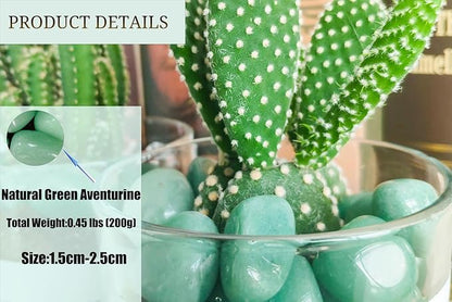 DUQGUHO Green Aventurine Healing Crystals Stones Set Natural Bulk Crystals Tumbled Polished Irregular Crystal Stones Bulk Rocks 0.45 lbs