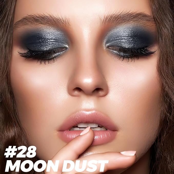 FOCALLURE Shimmer and Matte Cream Eyeshadow Stick,Smooth Brilliant Eye Brightener Pencil for Women,Long Lasting Waterproof Eye Shadow and Liners Makeup,MOON DUST