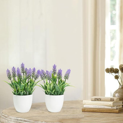 Ferrisland Fake Plants Artificial Succulent: Indoor Faux Aloe Potted Home Decor Aesthetic - Small Decorations for Office Desk or Living Room Table Shelf of Aloe Vera in Pots - 12 Inch (Lavender, 9IN)