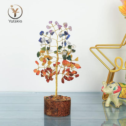 Seven Chakra Tree - Chakra Tree of Life - Crystal Tree for Positive Energy - Gemstone Tree - Chakra Money Tree - Mini Naturals Trees - Crystal Trees As Home Decor