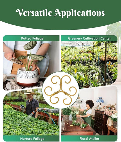 10Pcs Plant Stem Supports for Indoor Plants,2025 New Durable Adjustable Monstera Plant Stabilizer Support,Golden Climbing Plants Stabilization and Support Outdoor 4.1x4.1 inches(10PC-B)