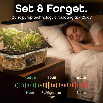 Nouri 12 pod Smart Garden for Home Cooks | w/Heirloom Tomato | Hydroponics Growing System | LED Grow Lights | Indoor Herb Garden Kit | Herb Growing Kit Indoors for Plant Lovers, Gardeners, Kitchen