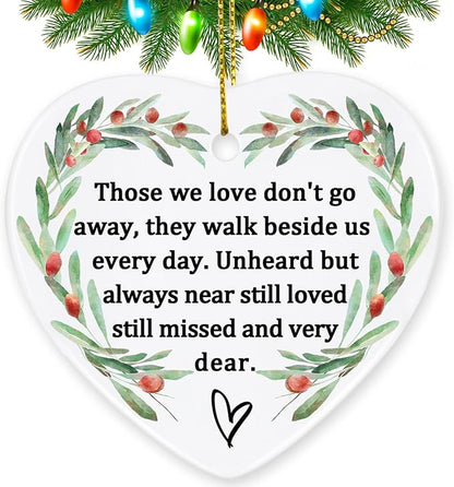 Memorial Ornament Ceramic Heart Shaped Memorial Gift for Loss of Loved One, Sympathy, Condolence, Bereavement, Grief, Mother, Father, Memorial Day