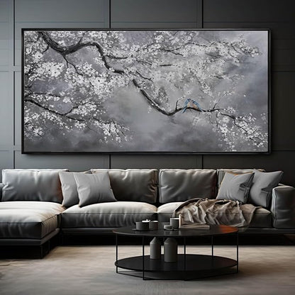 Artexist Flower Canvas Wall Art Black and White Wall Poster Scenery Wall Decor 36"x70" Print Pictures for Dining Room Area Bedroom Artwork