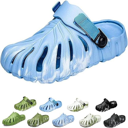 Variegated Monstera Shoes for Women and Men, Monstera Leaf Pattern Slippers Summer, Anti-Slip Soft Plant Print Slides