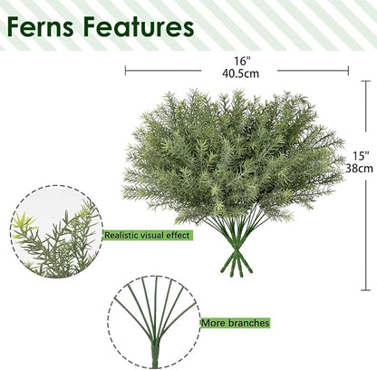 Artificial Rosemary Stems Fake Greenery Plants Faux Bushes Shrubs in Frosted Green for Decor Home Indoor Outdoor Garden 4pcs
