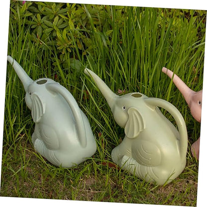 2pcs Elephant Shaped Watering Can Long Spout Lightweight Plastic Plant Watering Kettle for Indoor Outdoor Garden Succulents with Ergonomic Handle