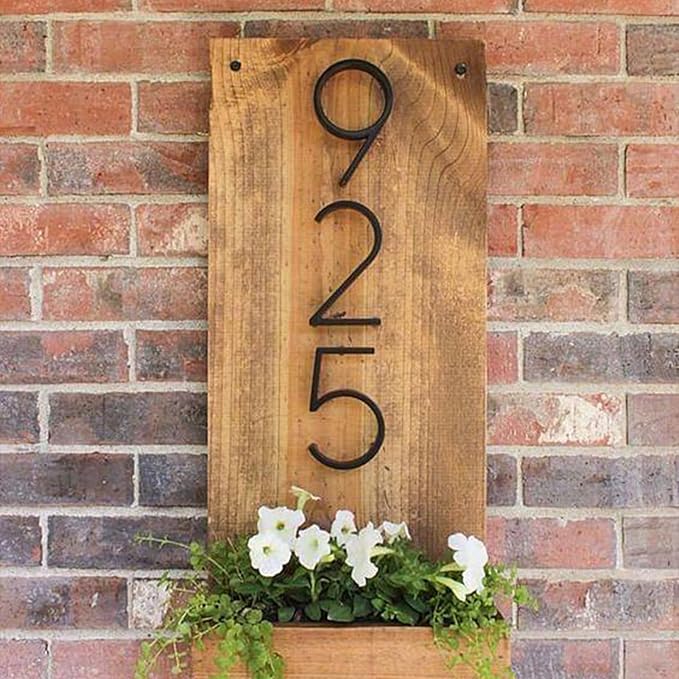 5" Floating Stainless Steel Address House Number, Modern Metal Anti-Rust House Numbers with Nail Kits for Door Garden Mailbox Decor Visibility Signage (4)