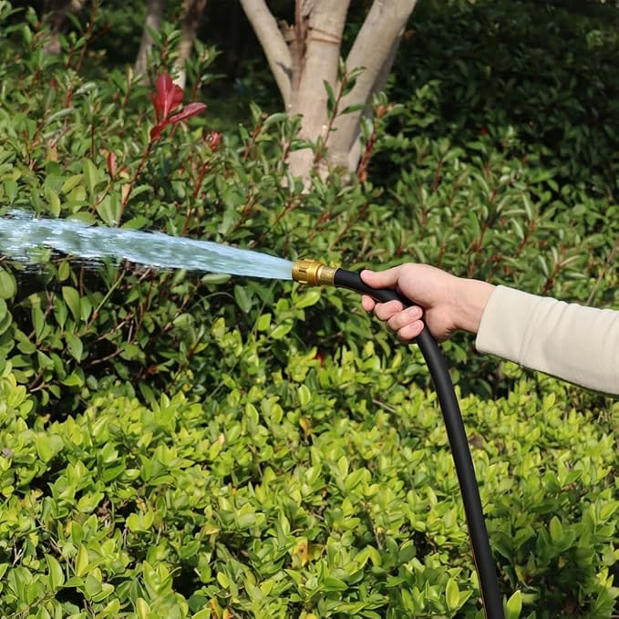 5/8 in. × 20 ft. Flexible Hybrid Rubber Garden Hose, High Flow 5/8" I.D. No Memory Durable Lightweight Water Hose for Watering, Irrigation, Water Transfer Pump