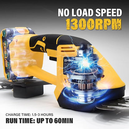 Cordless Hedge Trimmer, 2 in 1 Handheld Electric Grass Shear, 20V Power Tool for Efficient Yard Maintenance Lightweight, Trimming Hedges and Bushes with Charger and Battery