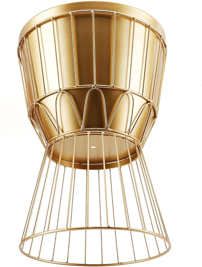 Gold Planter Stand with Pot 12" - Decorative Metal Plant Holder Stand Indoor, Gold Plant Stand Modern Flower Potted Rack for Corner Display, Living Room, Office, Modern Home Decor - 17.5" Tall