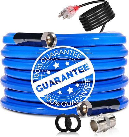 50FT Heated Water Hose for RV,-45 ℉ Antifreeze Heated Drinking Garden Water Hose，Electrically Heated Garden Hoses, Rv Accessories，Rv，Rv Water Hose (50FT-2)