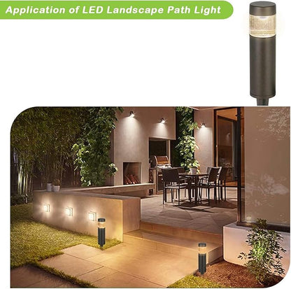 hykolity Low Voltage Landscape Lights, 3W 191LM 12V LED Round Bollard Light, Wired Outdoor Walkway Light Path Lights for Yard Lawn, Aluminum Construction, 30 Watt Equivalent, 15-Year Lifespan, 6 Pack