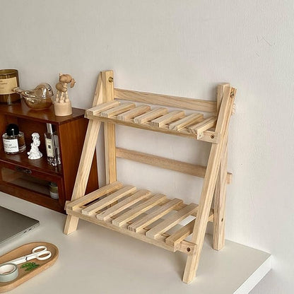2-Tier Bamboo Plant Stand - Indoor Tabletop Succulent Plant Shelf, Rack, Flower Pot Holder