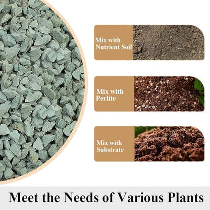 Succulents and Cactus Green Zeolite Rocks, Decorative Stones Pebbles for Indoor Plants, Bonsai, Fairy Gardening, Vases Fillers, Terrarium, 10lb
