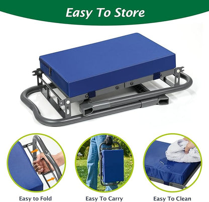 ikkle 838LB+ Capacity Garden Kneeler and Seat - Ultra Heavy Duty Stool Bench with Thick Soft Pad, Gift for Gardeners