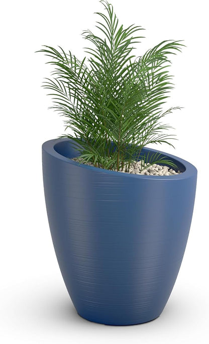 Mayne Modesto Round Planter with Sloped Top and Textured Finish