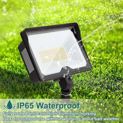 kadision 55W LED Flood Light with Dusk-to-Dawn Photocell, 3000K/4000K/5000K Selectable, 120V 6600lm IP65 Waterproof Knuckle Mount Outdoor Security Lights, ETL Listed, 2-Pack