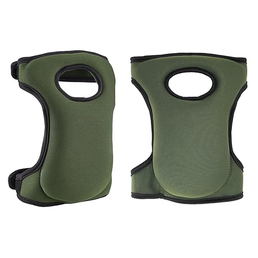 Gardening Knee Pads for Women Men Neoprene Adjustable Straps with Non-Slip Cap Comfortable Cushion for Yard Work Cleaning Flooring, Green