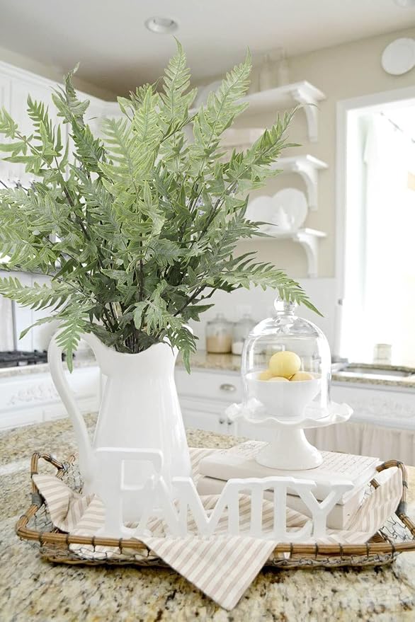 Briful 30" Artificial Boston Fern Plants Bushes Fake Shrubs Bush Greenery Plants Faux Fern Plant Large for Outdoors UV Resistant Garden Plants or Home Office Desk Indoor Decor 3pcs