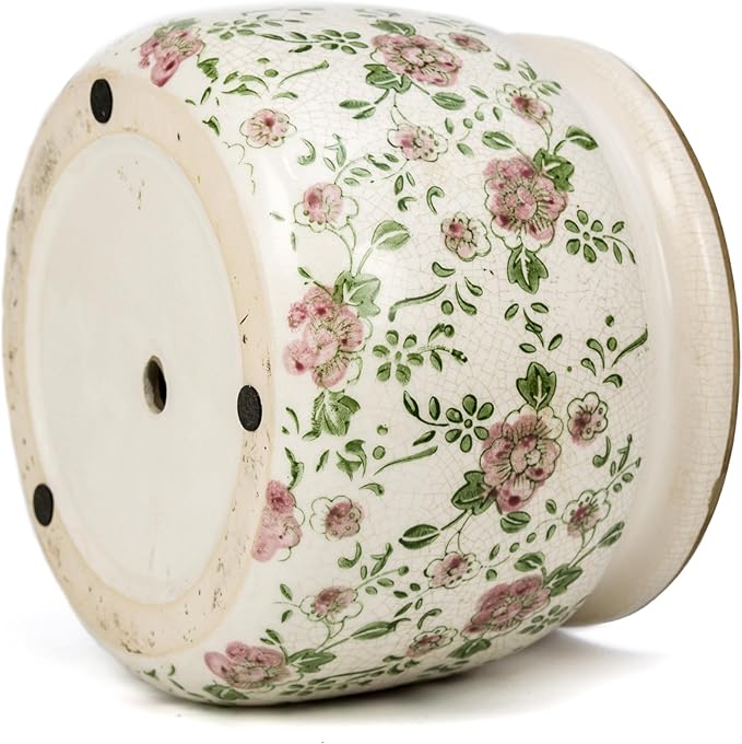 Large Ceramic Pot for Planters, Ice Crack Glazed Flower Pot with Drainage Holes,5.91inch Vintage Planters for Indoor and Outdoor (RED)