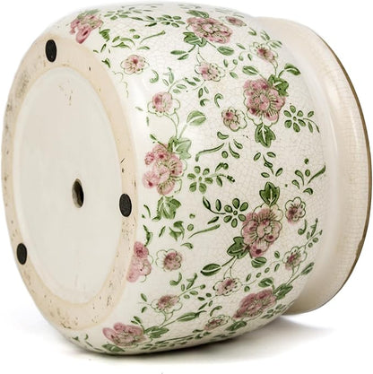 Large Ceramic Pot for Planters, Ice Crack Glazed Flower Pot with Drainage Holes,5.91inch Vintage Planters for Indoor and Outdoor (RED)
