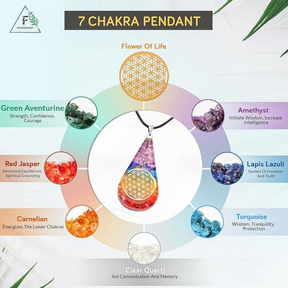 FASHIONZAADI 7 Chakra Tree of Life, Unique Reiki Gifts for Women, Gemstone Easter, Office Decor, Crystals and Stones - Meditation Feng Shui Decor,