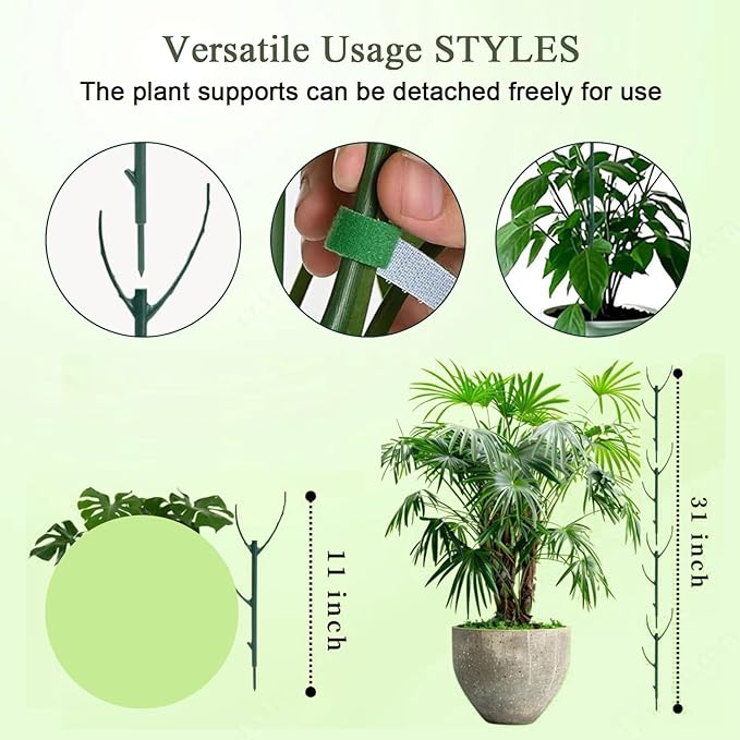5 Pack Stackable Monstera Plant Support,Monstera Stakes and Garden Climbing Plant Support for for Indoor Plants,Climbing and Potted Plants, Flower, Vine(with Plant Tie)
